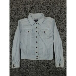 Lucky Brand Womens Small Light Blue Trucker Jacket Pastel Button Front Cotton